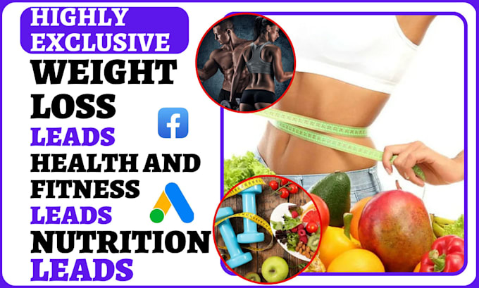 Gig Preview - Generate weight loss leads health and fitness leads supplement nutrition funnel