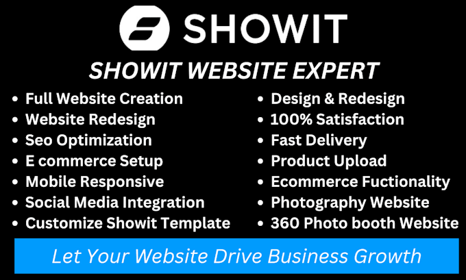 Gig Preview - Design, redesign and customize showit website or showit template