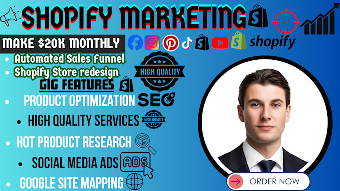 Gig Preview - Do shopify marketing, klaviyo marketing, campaign setup to boost sales