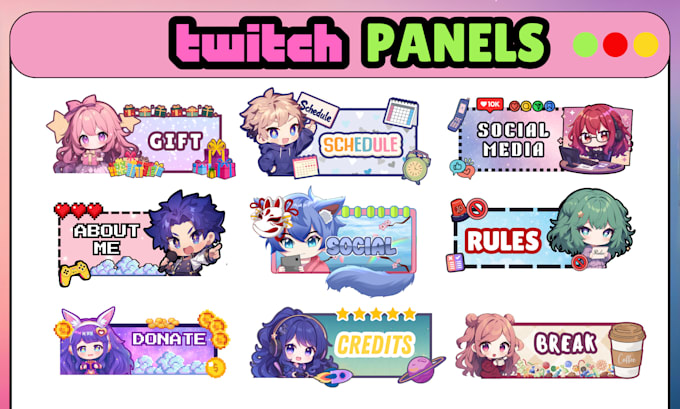 Gig Preview - Create vtuber twitch panels, overlay for your stream