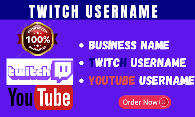 Gig Preview - Find a rare twitch username streaming channel youtube channel for business name