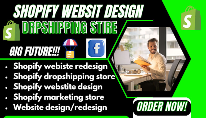 Gig Preview - Create shopify dropshipping store, shopify store design,shopify website redesign