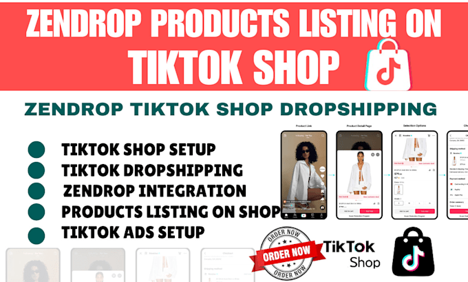 Gig Preview - Setup tiktok shop dropshipping manager zendrop tiktok listing, instagram shop