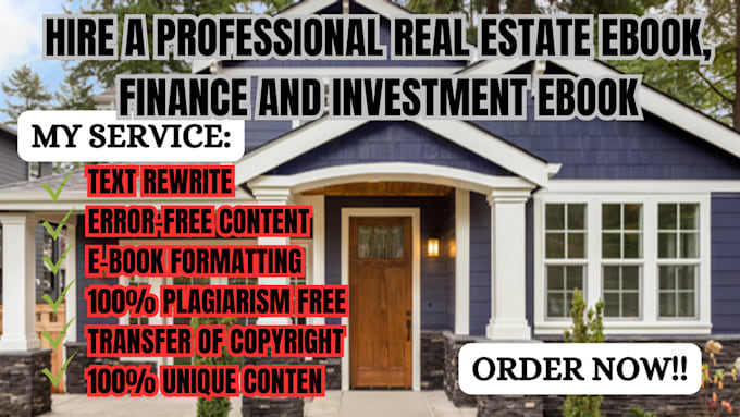 Gig Preview - Be your real estate ebook, finance and investment ebook credit repair