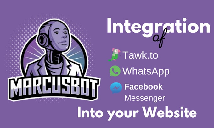 Gig Preview - Integrate tawk to live chat into your website fb messanger, whatsapp