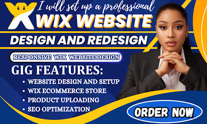 Gig Preview - Build wix website design, redesign wix website development and ecommerce store