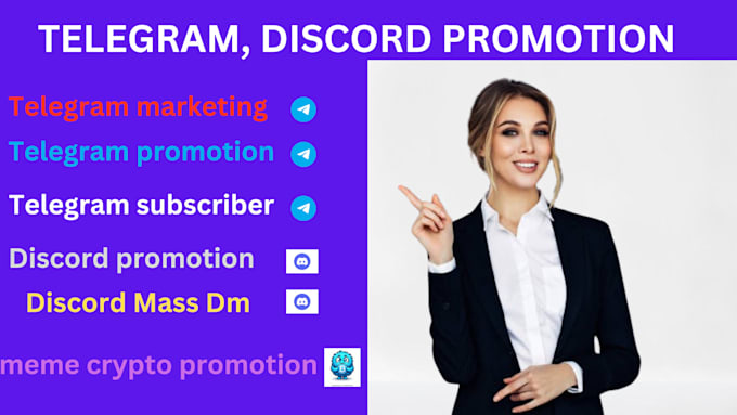 Gig Preview - Do telegram promotion, discord promotion, telegram mass dm, discord mass dm