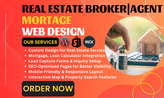 Gig Preview - Design real estate agent property lease website mortgage home buying website