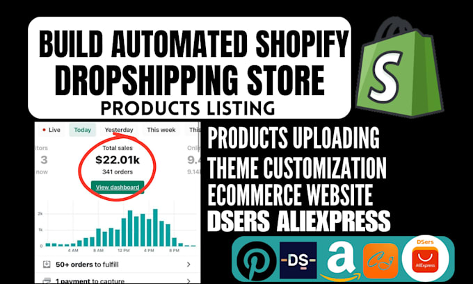 Gig Preview - Design shopify website setup ecommerce dropshipping store with dsers supliful