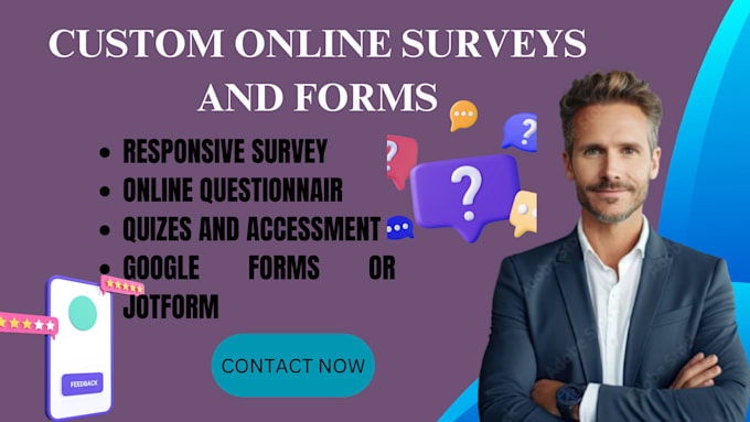 Gig Preview - Setup online survey,market research and questionnaire with googleform or jotform