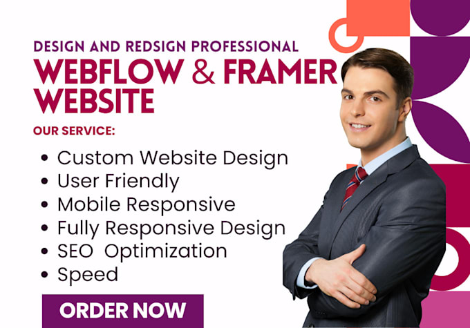 Gig Preview - Design professional webflow website, framer website