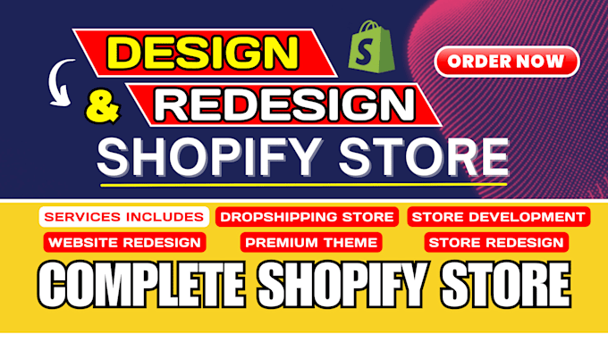 Gig Preview - Design shopify store redesign shopify website or shopify dropshipping store