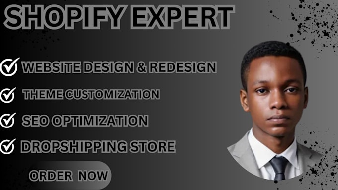 Gig Preview - Do shopify website design, shopify website redesign, shopify store design