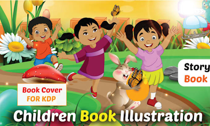 Gig Preview - Children story book, kids illustration, book cover, design child book, children