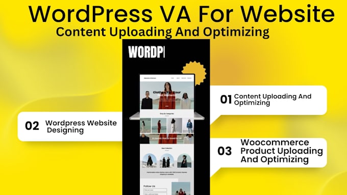 Gig Preview - Upload and optimize blog article woocommerce product as a worpress VA virtual as