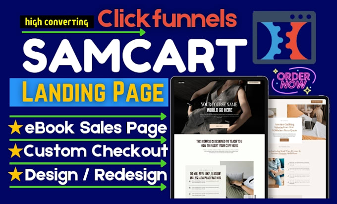 Gig Preview - Design ebook sales page clickfunnels landing page samcart checkout redesign