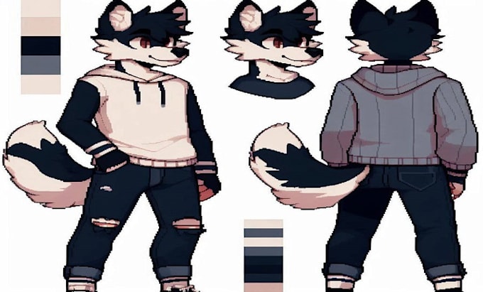 Gig Preview - Draw a reference sheet for your furry, fursona character