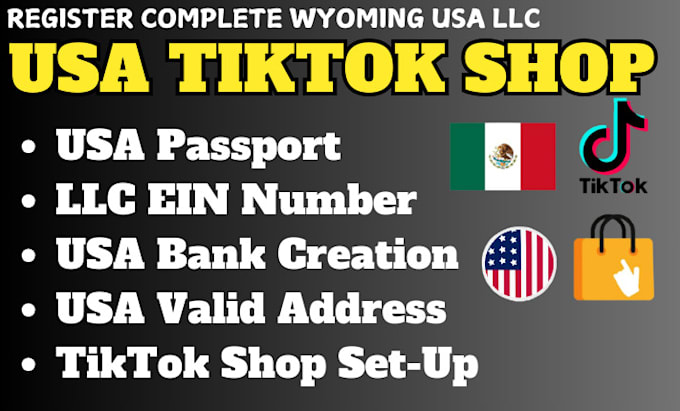 Gig Preview - Setup usa tiktok shop register wyoming usa llc ein company formation for non us