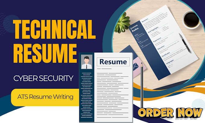 Gig Preview - Do ats friendly technical resume CV writing and design for cyber security tech