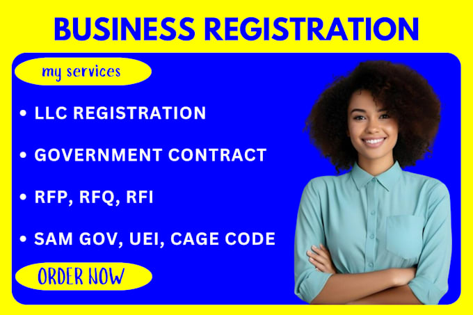 Gig Preview - Do sam gov, uei, cage code, rfp, rfi, rfq, government contract, llc registration