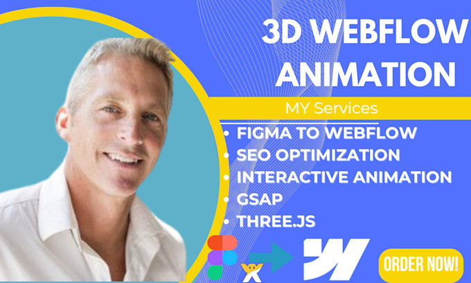 Gig Preview - Redesign 3d animated webflow website animation on scroll lottie animation framer