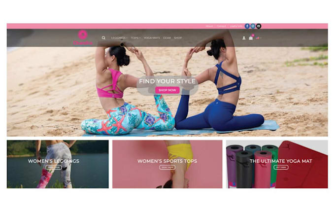 Gig Preview - Design print on demand yoga mats website workout apparel store water bottle site