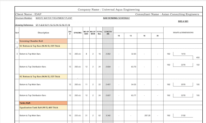 Bestseller - prepare bar bending schedule and rebar shop drawing