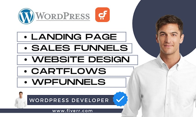 Gig Preview - Create wordpress landing page, website sales funnel with cartflows and wpfunnels