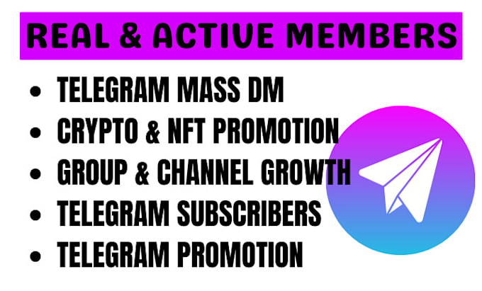 Gig Preview - Grow crypto telegram promotion, crypto telegram marketing, telegram subscribers