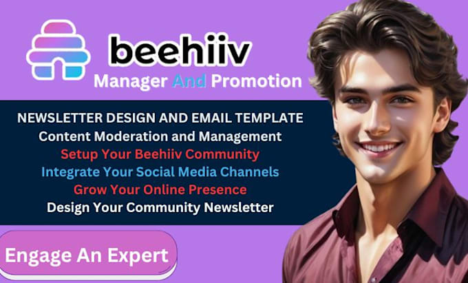 Gig Preview - Do beehiiv newsletter design beehiiv landing page beehiiv promotion automation