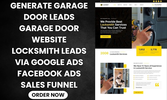 Gig Preview - Generate garage door leads garage door website locksmith leads via google ads