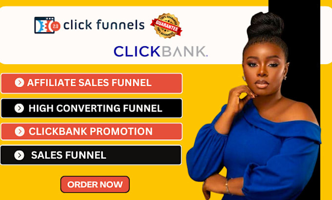 Gig Preview - Do clickbank affiliate marketing link promotion clickfunnel sales funnel page