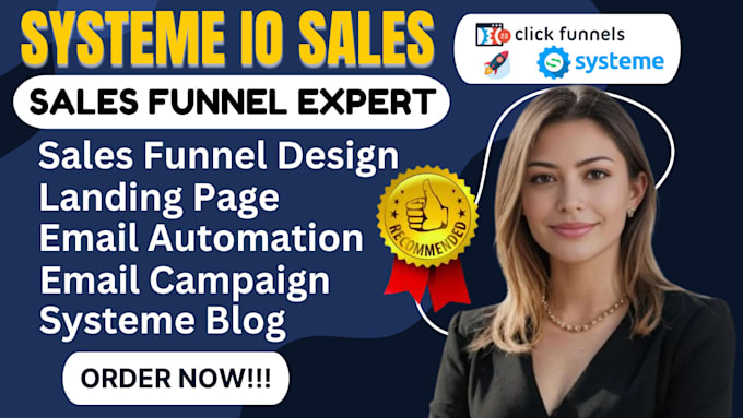 Gig Preview - Build systeme io sales funnel, systeme io, systeme io funnel, sales funnel wix