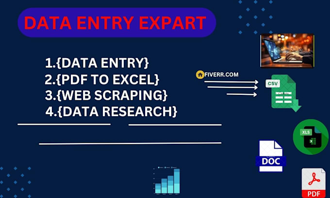 Gig Preview - Do fast data entry, copy paste, writing , translation, pdf to word