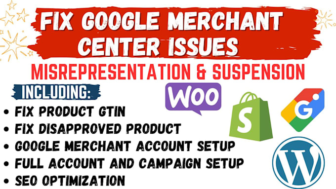 Gig Preview - Fix google merchant center suspension fix gtin misrepresentation