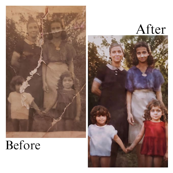 Gig Preview - Restore old photographs and correct and expand backgrounds