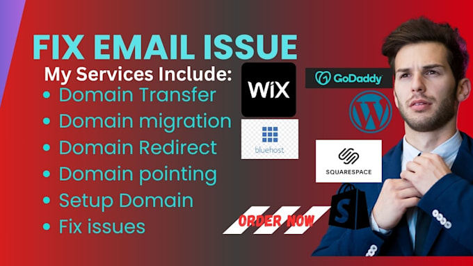 Gig Preview - Fix email issue, fix domain, fix dns issue, setup domain and verify domain host