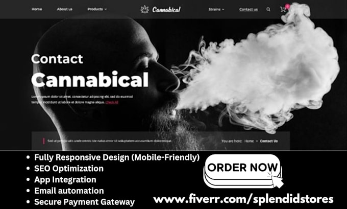 Gig Preview - Build medical cannabis shopify store vape website cbd store tobacco hemp website