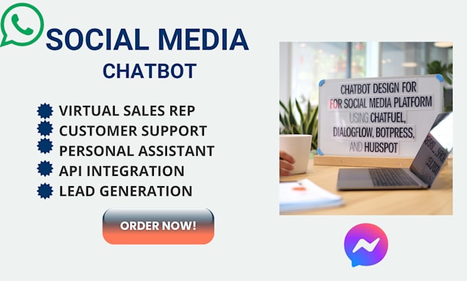 Gig Preview - Design chatbot for social media platform using chatfuel dialogflow, botpress bot