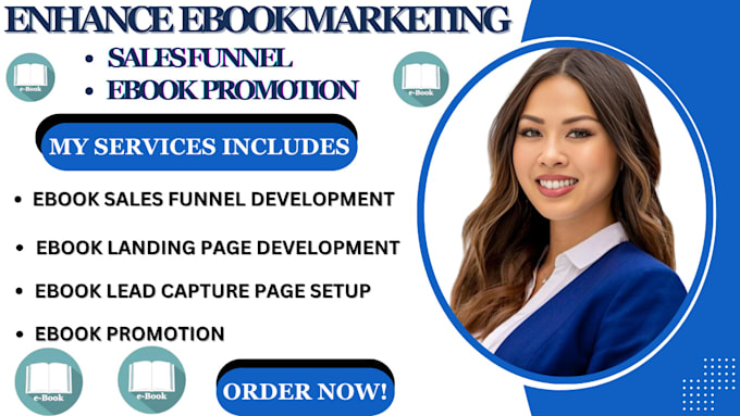 Gig Preview - Enhance ebook marketing sales funnel, ebook landing page and do ebook promotion