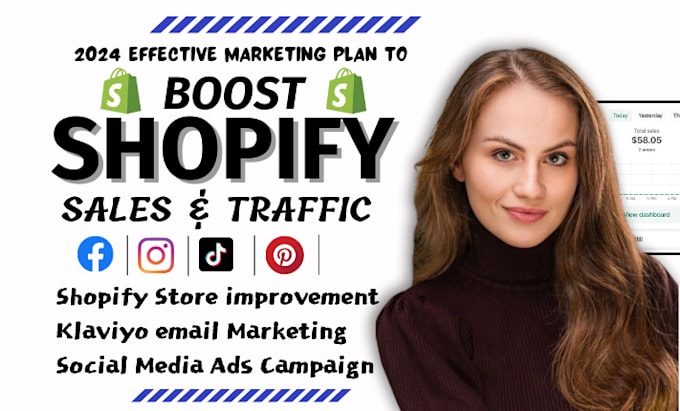 Gig Preview - Shopify marketing shopify promotion be your shopify manager boost sales funnel