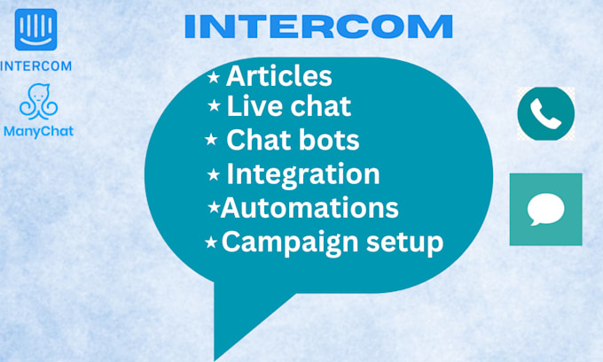 Gig Preview - Setup intercom chatbot product tour tidio ai live chat manychat botpress