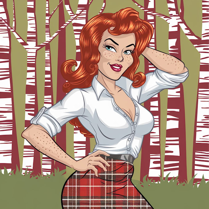 Gig Preview - Design your pin up character of your idea