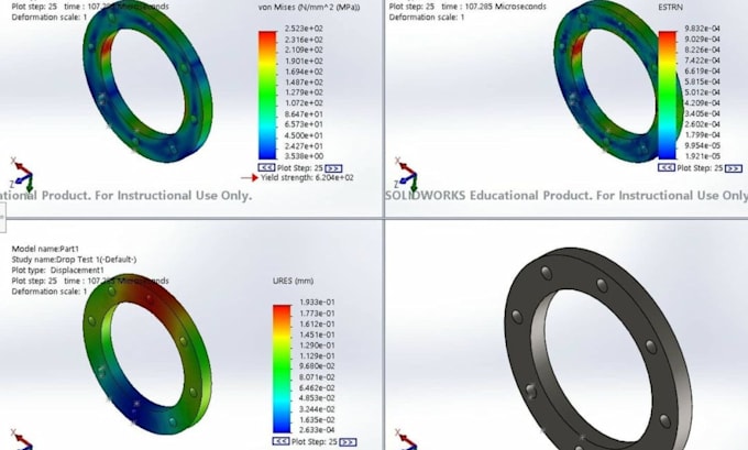 Gig Preview - Do cfd cad fea finite element analysis with ansys solidworks comosol and abaqus