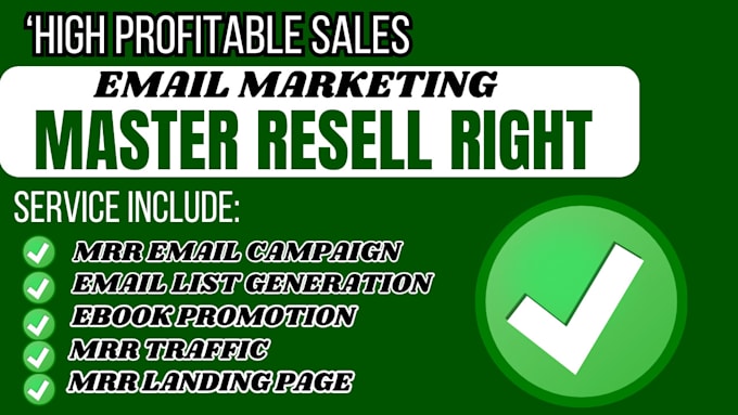 Gig Preview - Promote master resell right course for passive income with email marketing