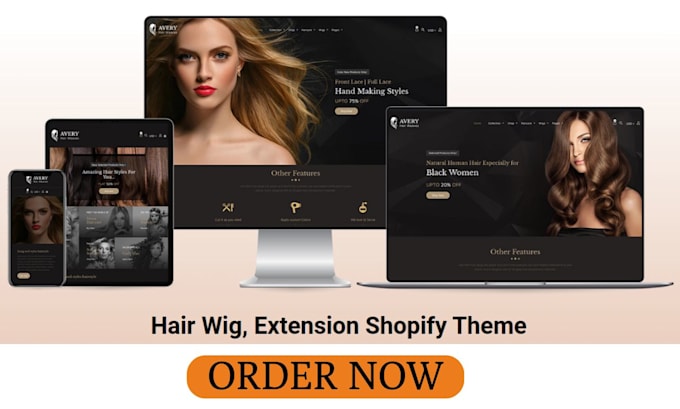 Gig Preview - Hair extension hair website hair extension store shopify store beauty website