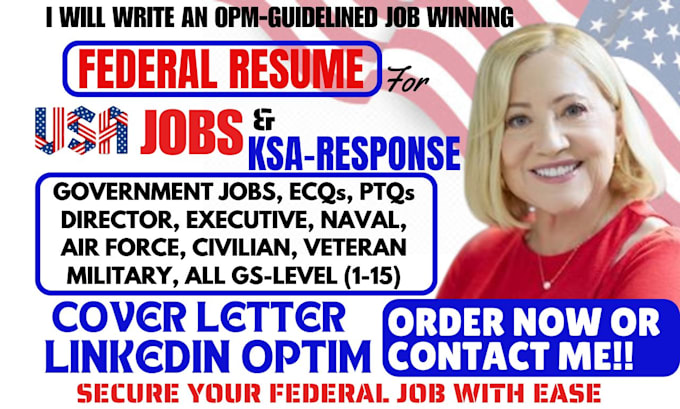 Gig Preview - Write perfect veterans, military, ecq resume, ksa for usajobs and federal roles