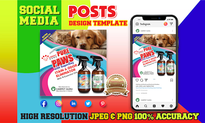 Gig Preview - Do 15 social media post design and template