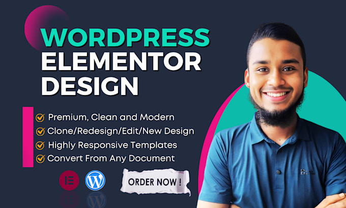 Gig Preview - Design or redesign wordpress agency website with free elementor