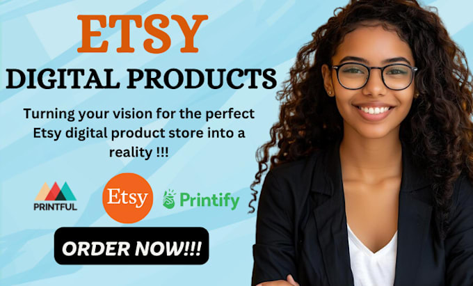 Gig Preview - Design etsy digital products, etsy digital planner, boost etsy shop SEO listings